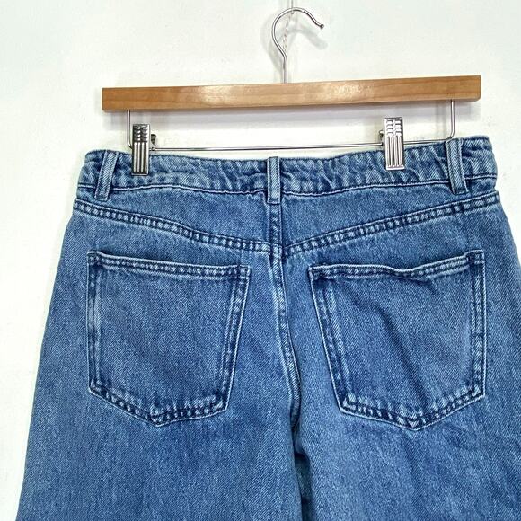 WeWoreWhat Relaxed Low Rise Baggy Jeans Womens 27 Midi Blue Wide Leg Denim - Picture 5 of 10